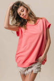 BiBi French Terry Drop Shoulder Basic Top - Trendsi - Flyclothing LLC