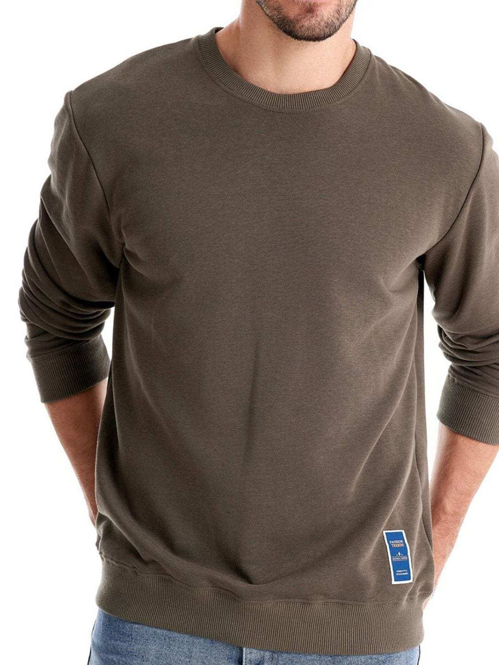 Men's Round Neck Long Sleeve Sweatshirt - Trendsi - Flyclothing LLC