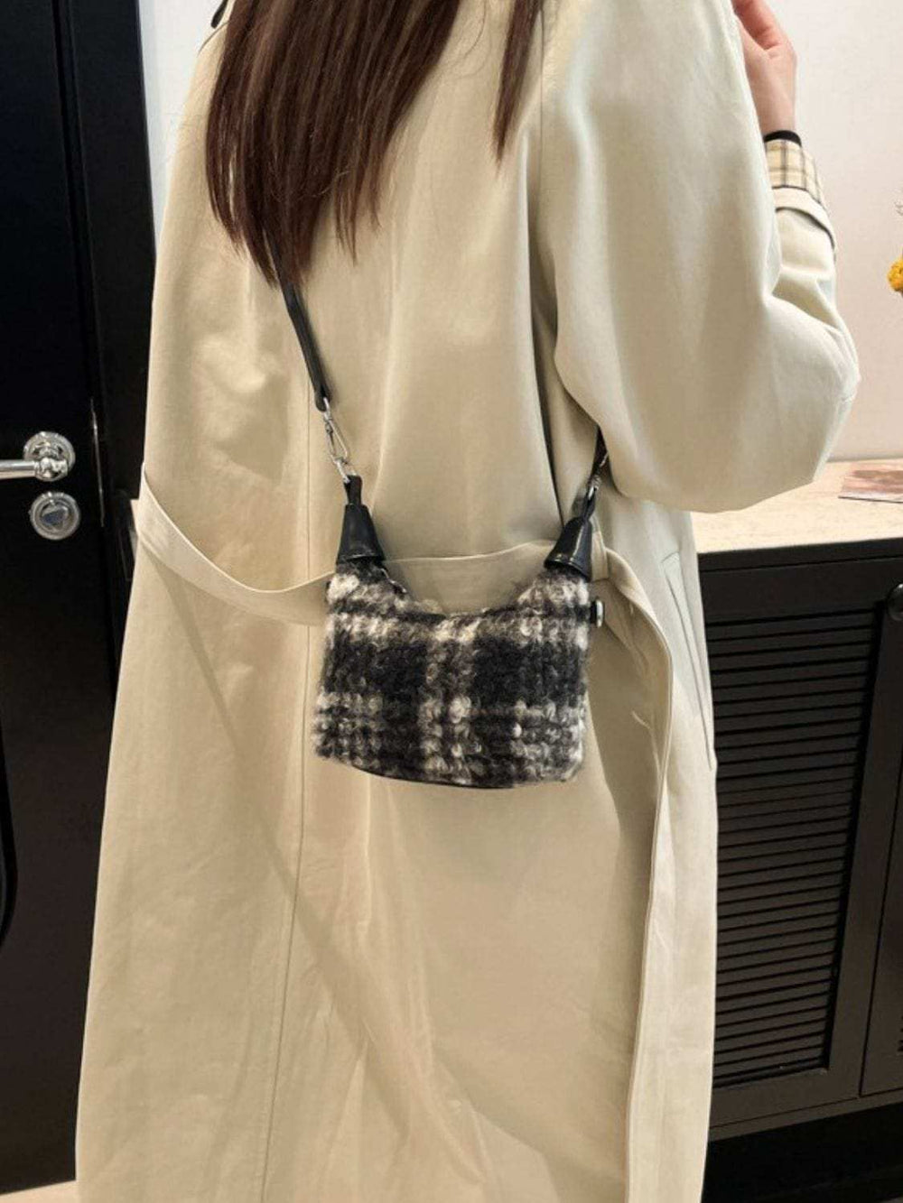 Fuzzy Polyester Mini Handbag with Zipper - Trendsi - Flyclothing LLC