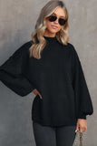 Mock Neck Dropped Shoulder Sweater - Trendsi - Flyclothing LLC
