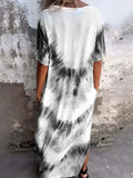 Full Size Pocketed Tie-Dye Short Sleeve Dress - Trendsi - Flyclothing LLC