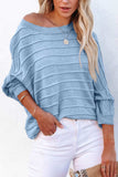 Round Neck Long Sleeve Knit Top - Trendsi - Flyclothing LLC