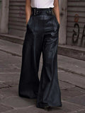 Half Elastic Waist Wide Leg Pants - Trendsi - Flyclothing LLC