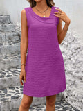 Asymmetrical Neck Sleeveless Mini Dress - Trendsi - Flyclothing LLC
