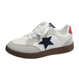 Contrast Star Lace-Up Athletic Sneakers - Trendsi - Flyclothing LLC