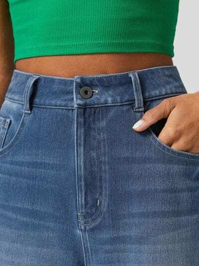 High Rise Rolled Straight Leg Jeans - Trendsi - Flyclothing LLC