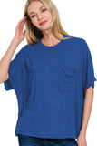 Zenana Oversized Ribbed Round Neck Short Sleeve Tee - Trendsi - Flyclothing LLC