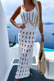 Openwork Slit Scoop Neck Sleeveless Cover Up - Trendsi - Flyclothing LLC