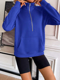 Ivy Lane Half Zip Raglan Sleeve Sweatshirt - Trendsi - Flyclothing LLC