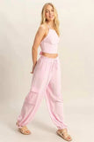 HYFVE Crop Top and Cargo Pants Set - Trendsi - Flyclothing LLC