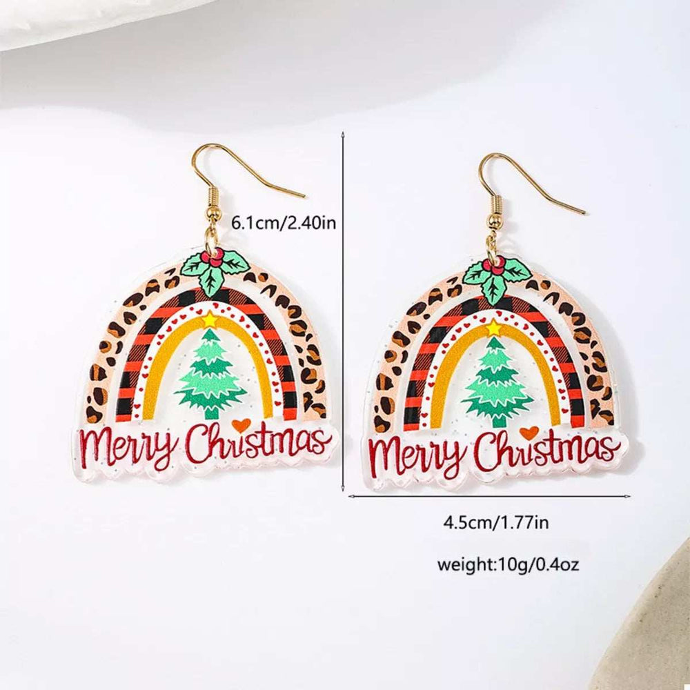 Christmas Rainbow Dangle Earrings - Trendsi - Flyclothing LLC