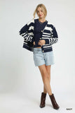 Umgee Cable-Knit Stripe Button-Up Cardigan - Trendsi - Flyclothing LLC