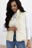 Snap Down Texture Vest Coat with Pockets - Trendsi - Flyclothing LLC