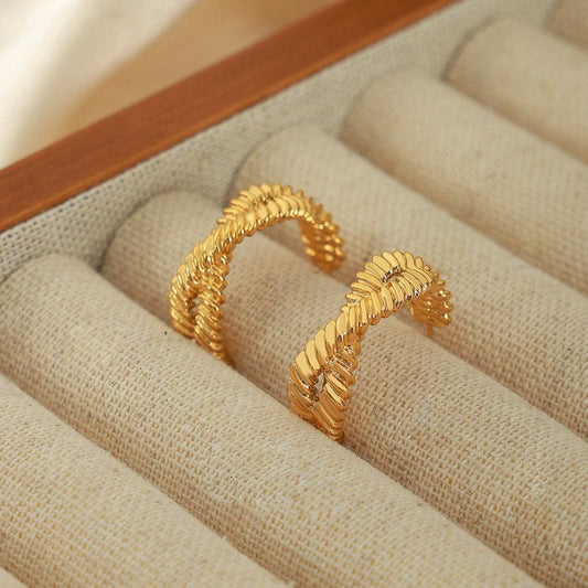 Titanium Steel Geometric Stud Earrings - Trendsi - Flyclothing LLC