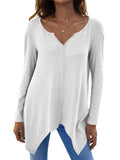 Full Size V-Neck Long Sleeve T-Shirt - Trendsi - Flyclothing LLC