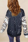 Leopard Round Neck Long Sleeve Sweatshirt - Trendsi - Flyclothing LLC