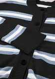 Striped Button Down Long Sleeve Cardigan - Trendsi - Flyclothing LLC