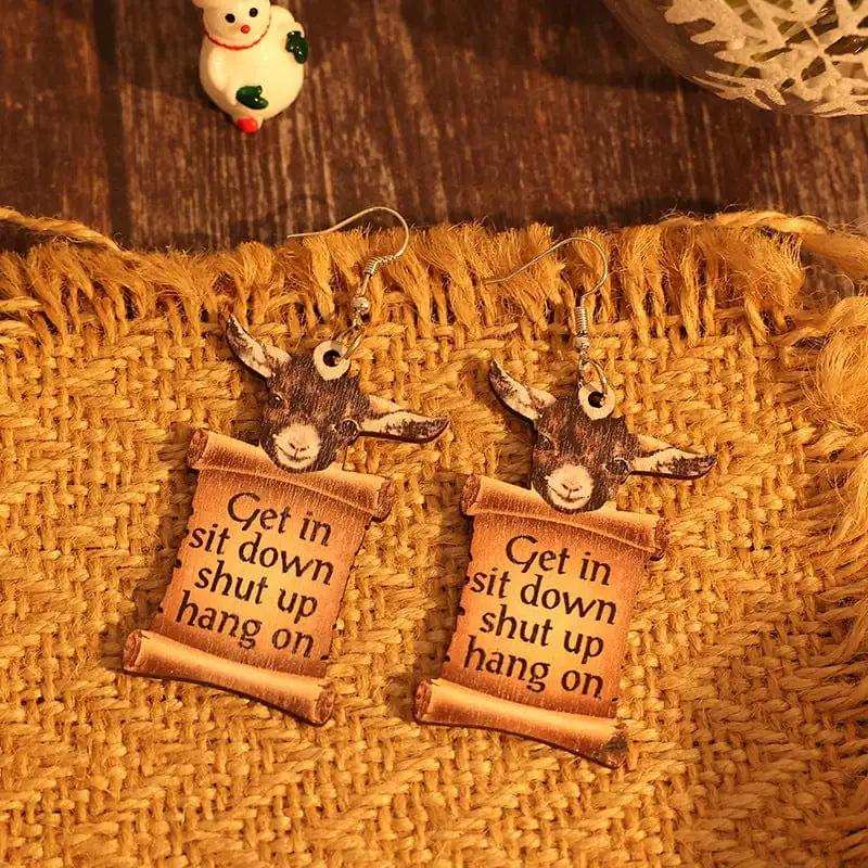 Donkey Letter Wooden Dangle Earrings - Trendsi - Flyclothing LLC