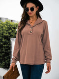 Half Button Long Sleeve T-Shirt - Trendsi - Flyclothing LLC