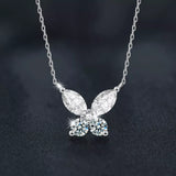 925 Sterling Silver Moissanite Butterfly Necklace - Trendsi - Flyclothing LLC