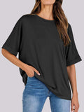 Round Neck Half Sleeve T-Shirt - Trendsi - Flyclothing LLC