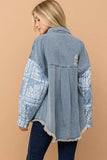 And The Why Full Size Paisley Print Quilted Sleeves Denim Jacket - Trendsi - Flyclothing LLC