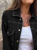 Button Up Long Sleeve Denim Jacket - Trendsi - Flyclothing LLC