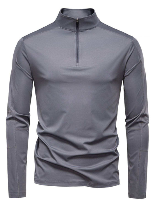 Men's Sun Protection Long Sleeve Half-Zip T-Shirt - Trendsi - Flyclothing LLC