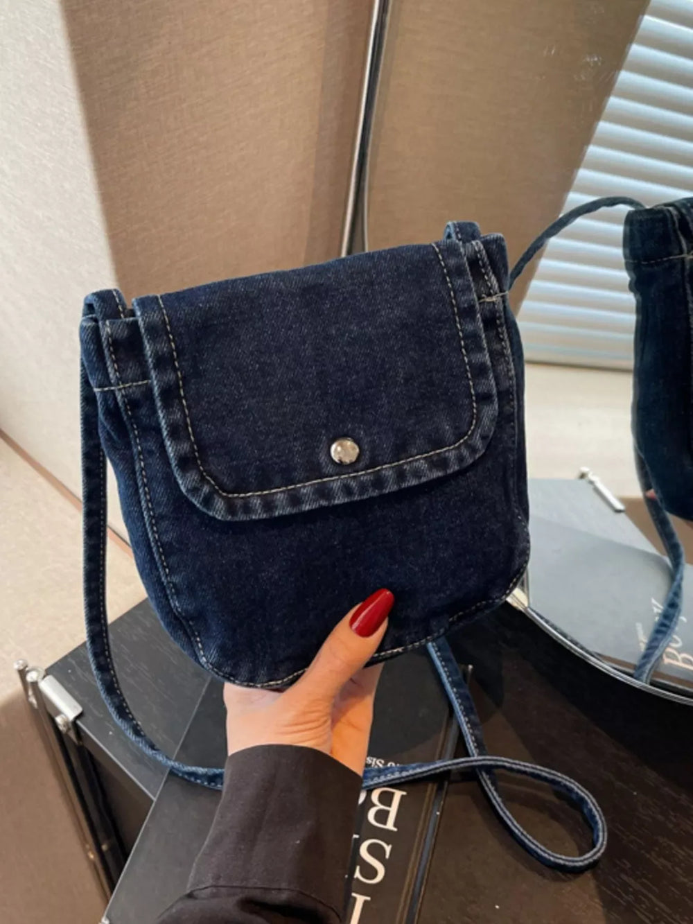 Denim Flap Crossbody Bag - Trendsi - Flyclothing LLC