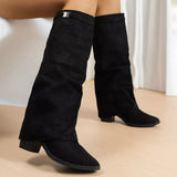 Point Toe Block Heels Boots - Trendsi - Flyclothing LLC