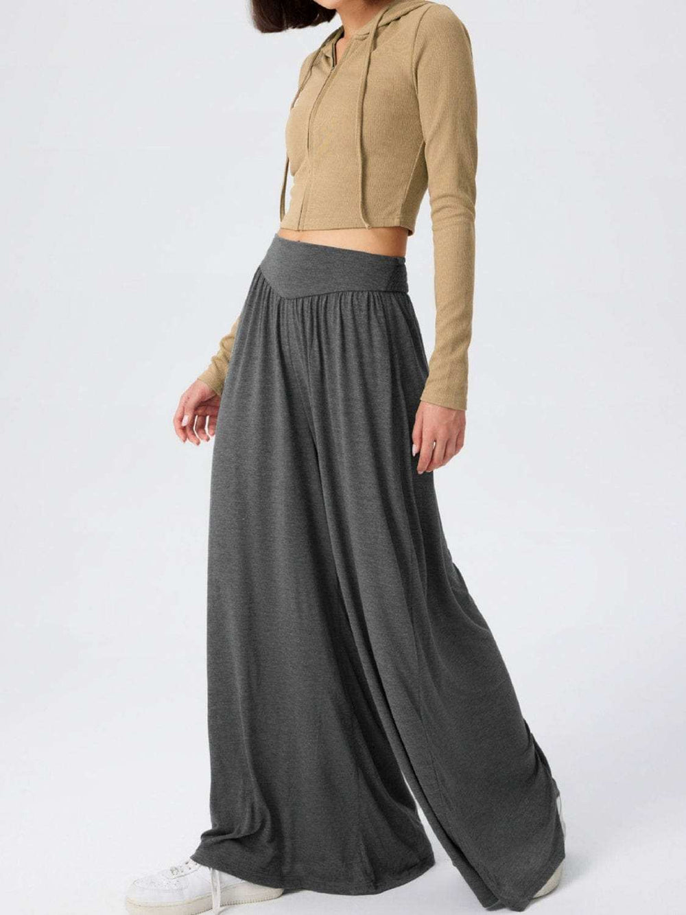 High Waist Wide Leg Pants - Trendsi - Flyclothing LLC
