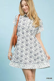 Umgee Border Print Belted Shirt Dress - Trendsi - Flyclothing LLC
