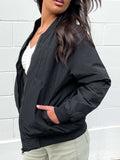 Zip Up Baseball Collar Jacket with Pockets - Trendsi - Flyclothing LLC
