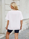 Round Neck Short Sleeve T-Shirt - Trendsi - Flyclothing LLC