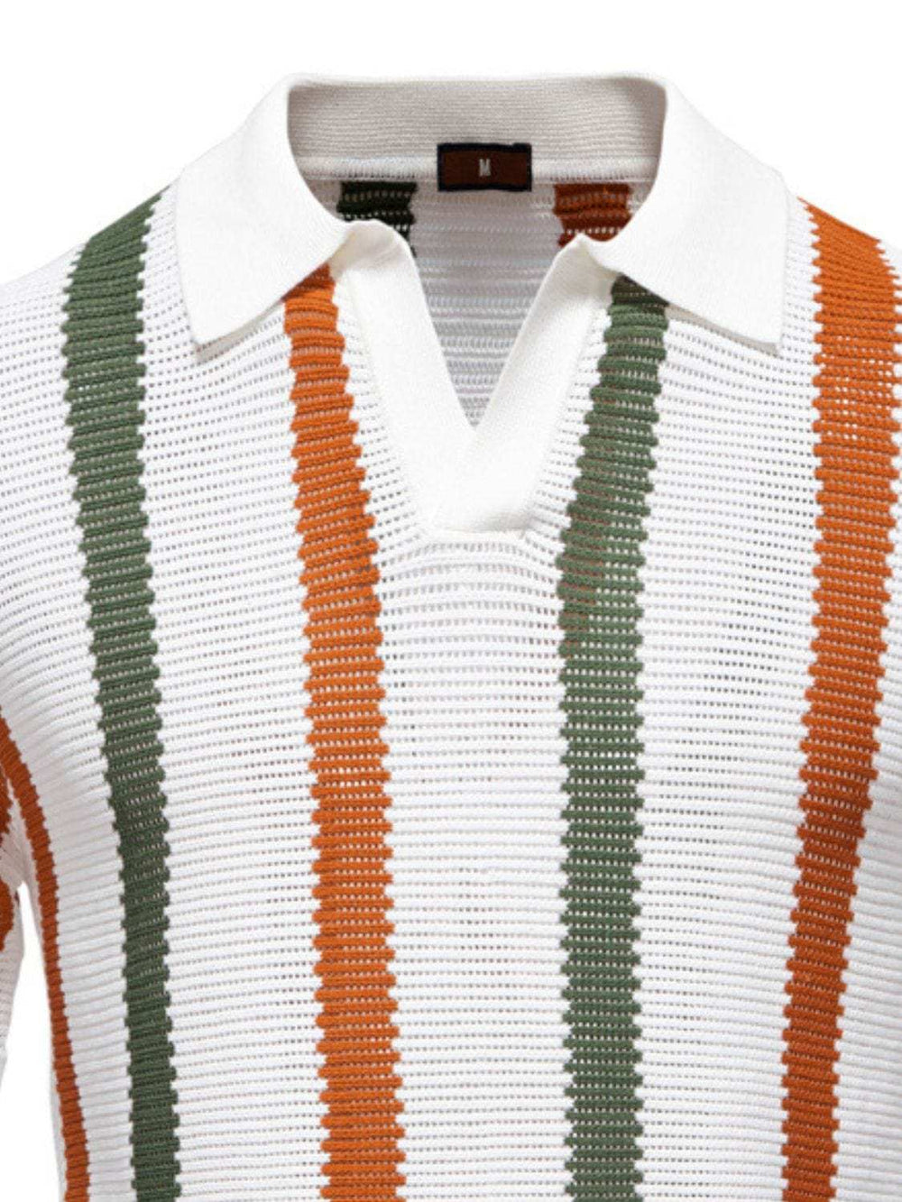 Men's Collared Neck Striped Knit Polo - Trendsi - Flyclothing LLC