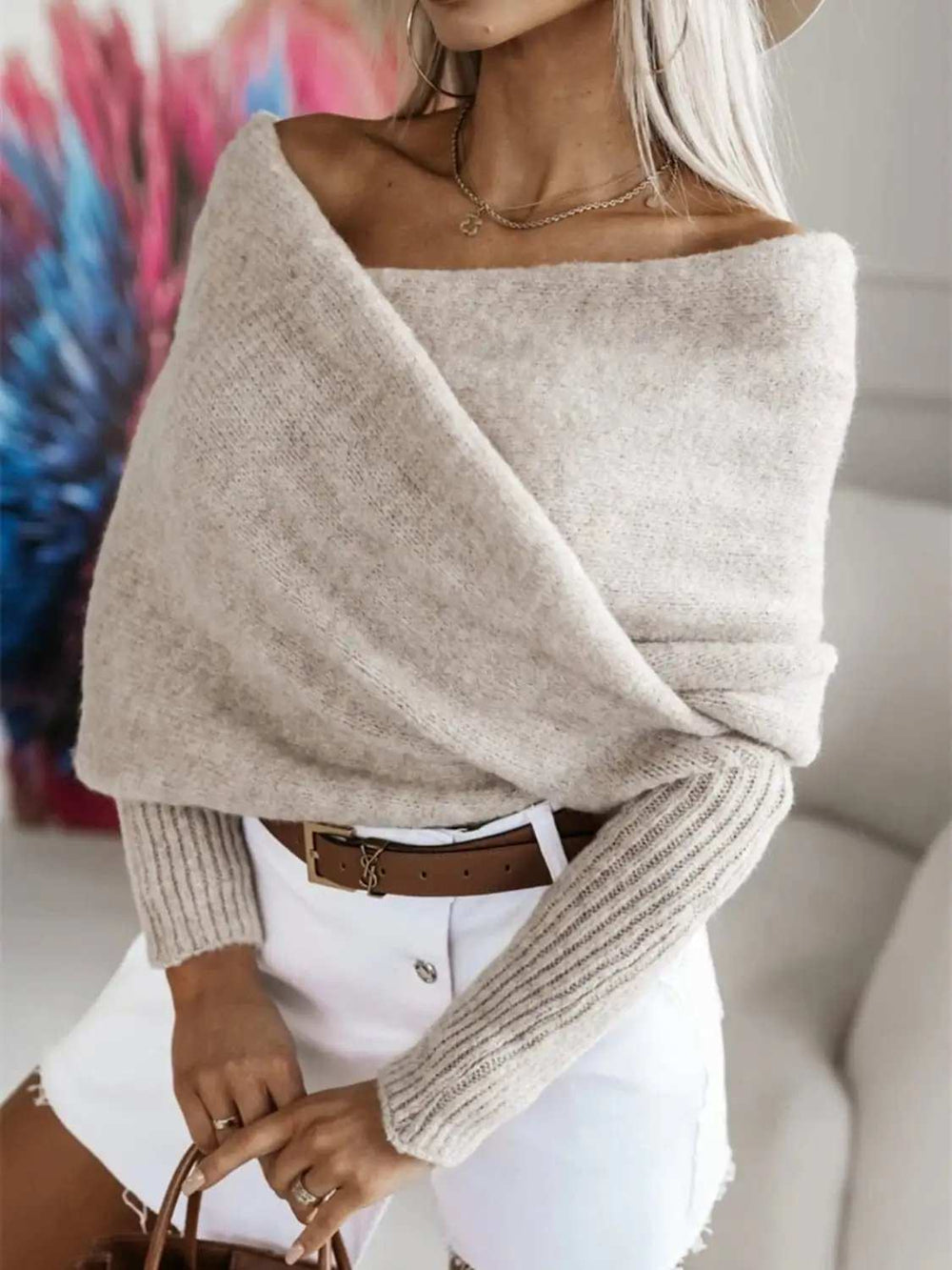 Long Sleeve Cropped Knit Top - Trendsi - Flyclothing LLC