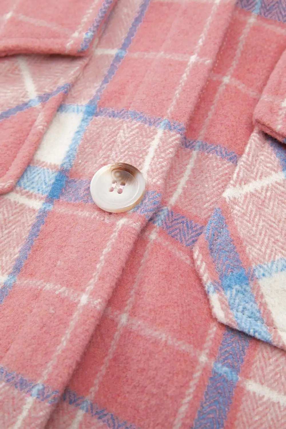 Plaid Button Up Long Sleeve Shacket - Trendsi - Flyclothing LLC