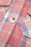 Plaid Button Up Long Sleeve Shacket - Trendsi - Flyclothing LLC