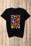 Flower Graphic Round Neck Short Sleeve T-Shirt - Trendsi - Flyclothing LLC