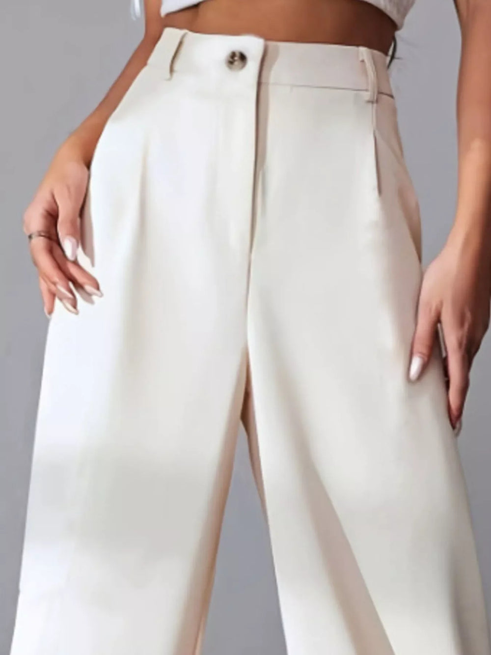 Wide Leg Pleated Pants - Trendsi - Flyclothing LLC
