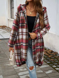 Plaid Zip Up Hooded Coat - Trendsi - Flyclothing LLC