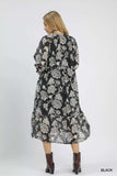Umgee Floral Print Boho Midi Dress - Trendsi - Flyclothing LLC