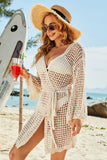 Tie-Waist Openwork Crochet Cover Up - Trendsi - Flyclothing LLC