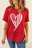 Heart Round Neck Short Sleeve T-Shirt - Trendsi - Flyclothing LLC