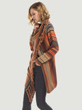 Angel Wings Tassel Striped Open Front Long Sleeve Cardigan - Trendsi - Flyclothing LLC
