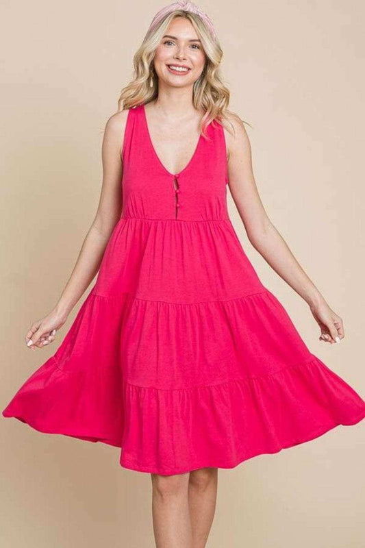 Culture Code Racerback Tiered Tank Dress - Trendsi - Flyclothing LLC