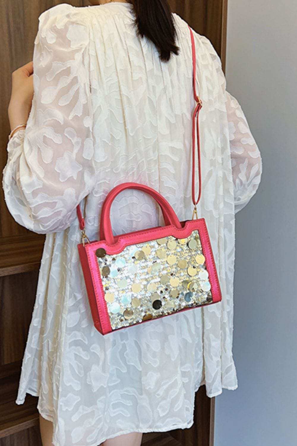 PU Leather Sequin Handbag - Trendsi - Flyclothing LLC