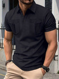 Men's Full Size Collared Short Sleeve Polo Plus Size - Trendsi - Flyclothing LLC