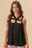 BiBi Rayon Span Jersey Cut Out with Straps Detailed - Trendsi - Flyclothing LLC