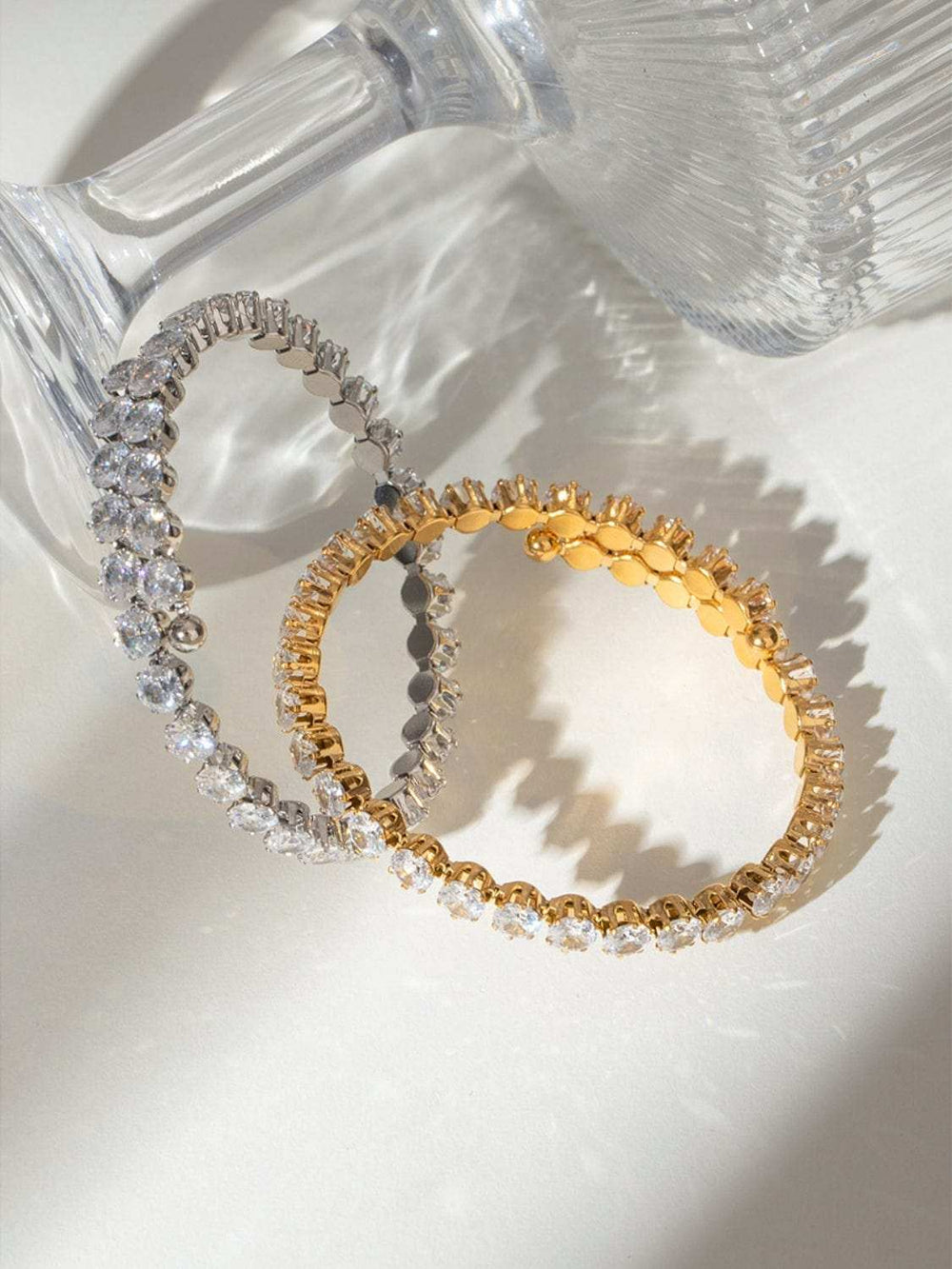 Stainless Steel Inlaid Zircon Bracelet - Trendsi - Flyclothing LLC